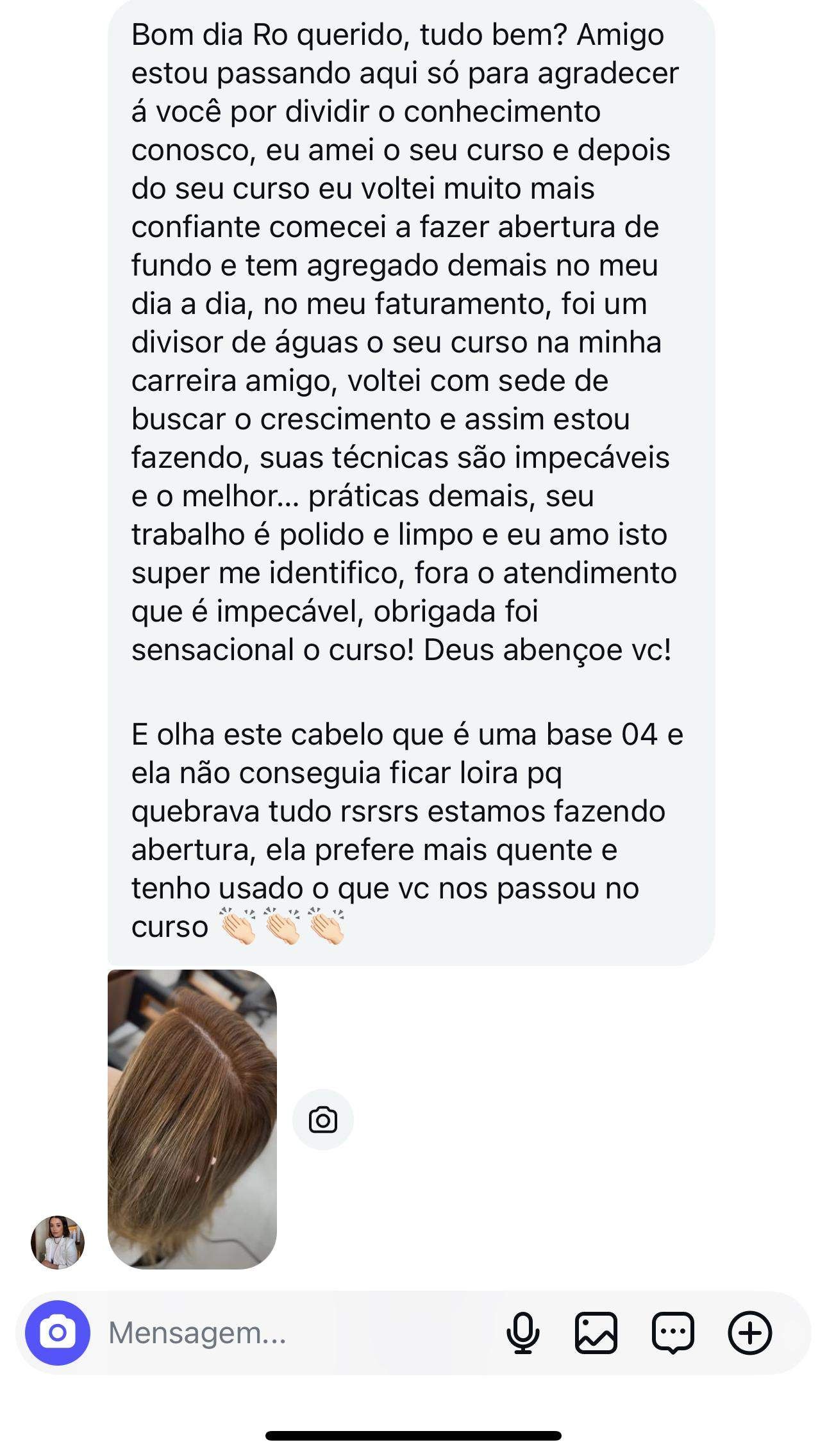 Depoimento de aluna
