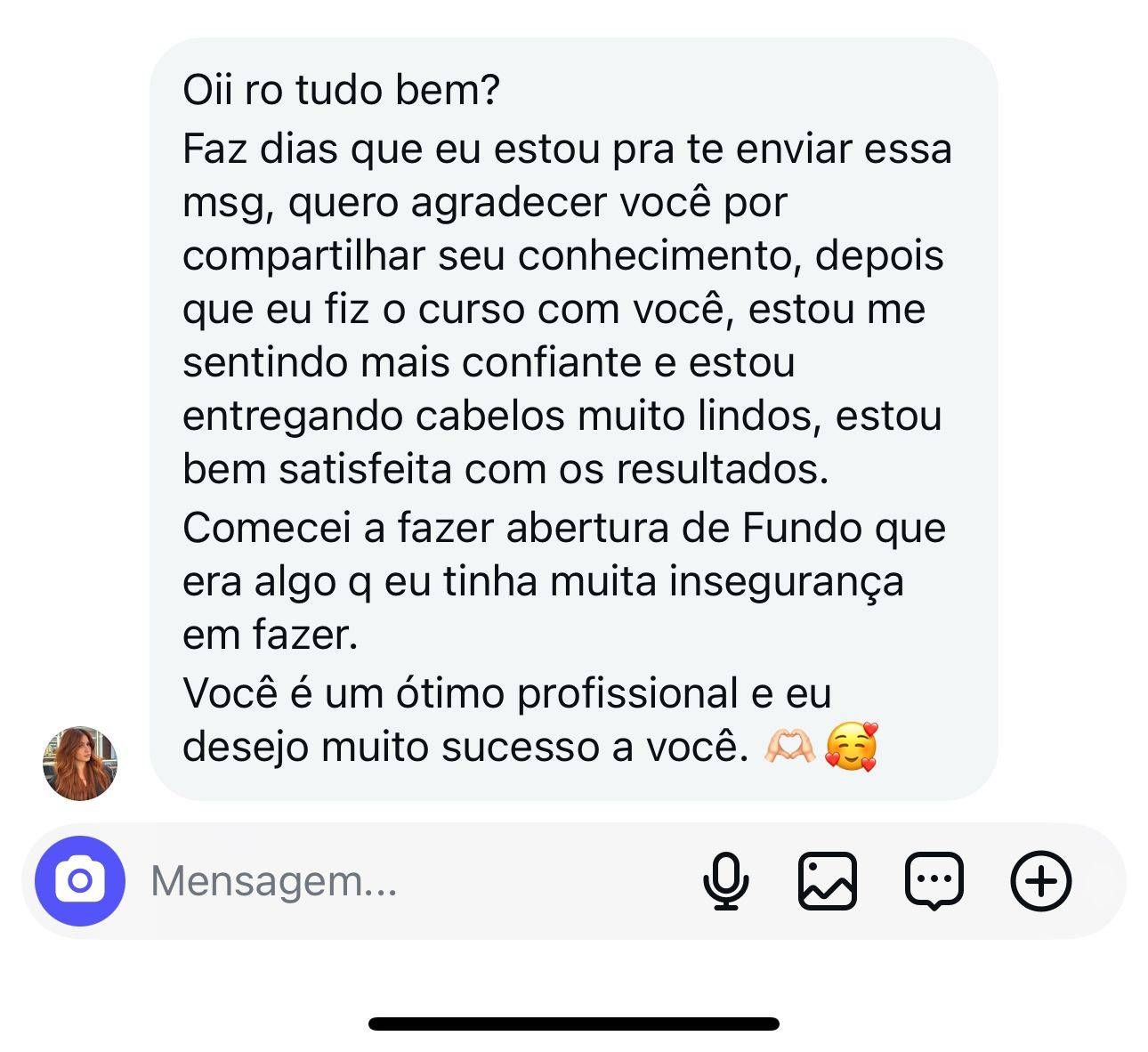 Depoimento de aluna