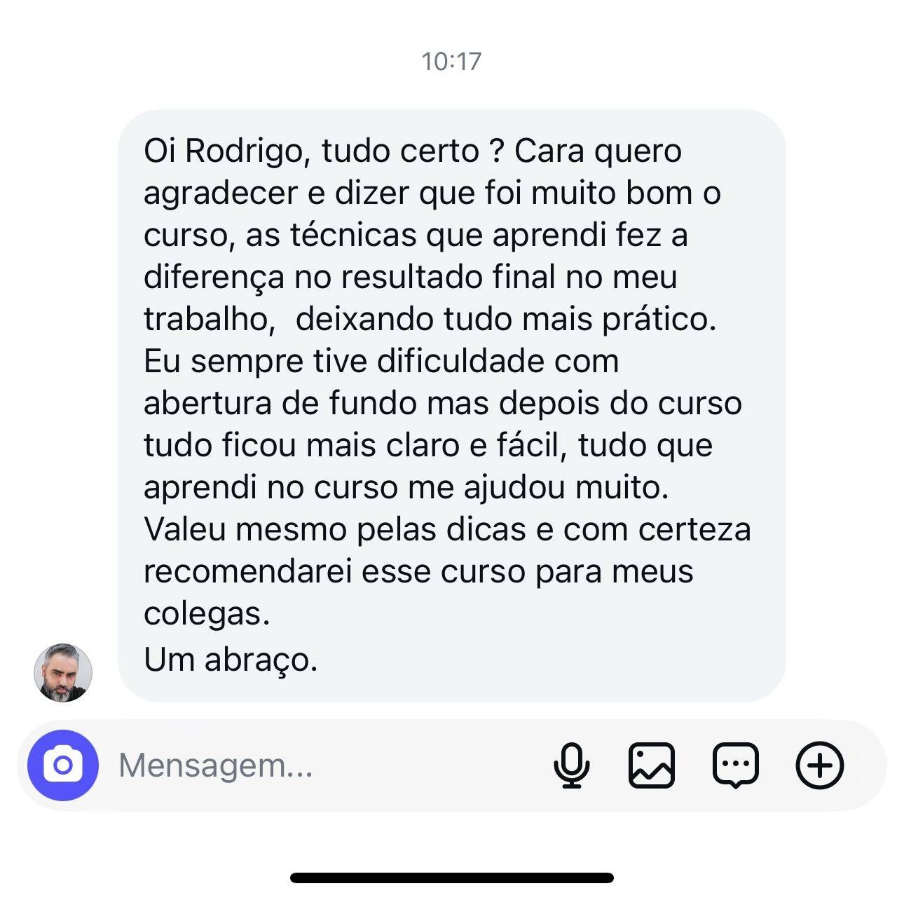 Depoimento de aluna